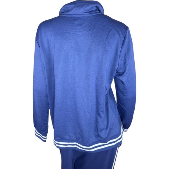 MUK LUKS Regular French Terry 1/4-Zip & Jogger Track Suit Deep Blue Medium - Picture 13 of 16